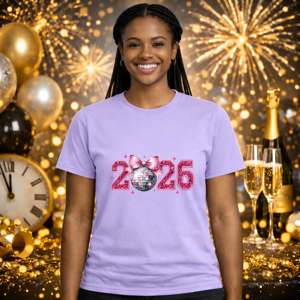 Happy New Year 2026 Disco Ball – New Years Premade DTF Transfer