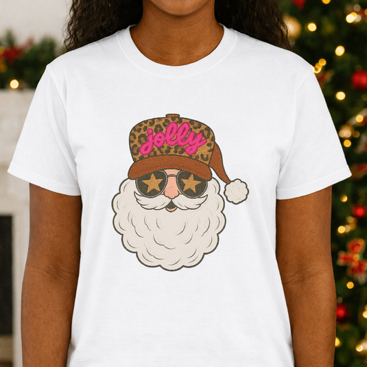 Leopard Print Santa Head – Christmas Premade DTF Transfer