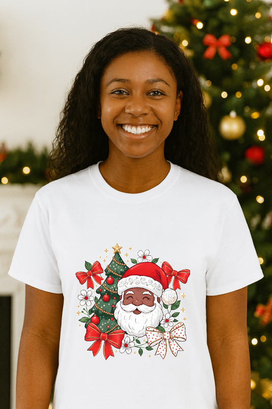Smiling Black Santa Claus Head – Christmas Premade DTF Transfer