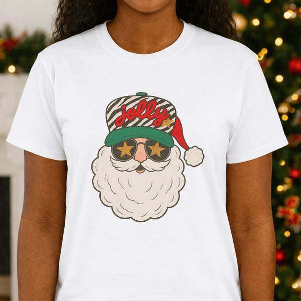 Preppy Zebra Santa Head – Christmas Premade DTF Transfer