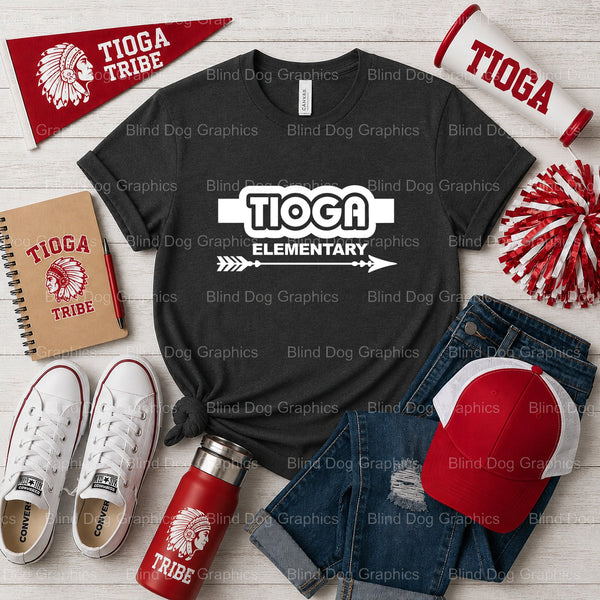 Elementary Tioga School Est. 1957 – Tioga Elementary School Premade DTF Transfer (view 2 of 2) – by Blind Dog Graphics – P...