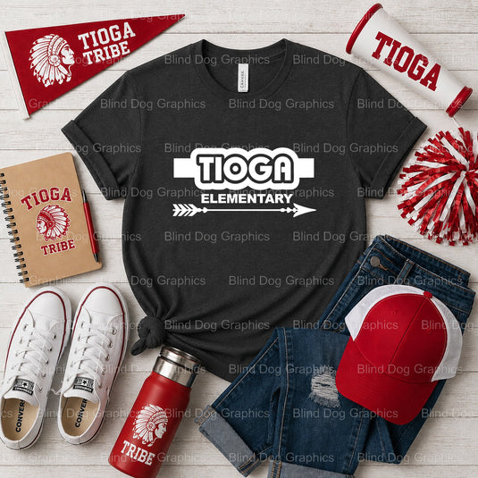 Elementary Tioga School Est. 1957 – Tioga Elementary School Premade DTF Transfer (view 2 of 2) – by Blind Dog Graphics – P...