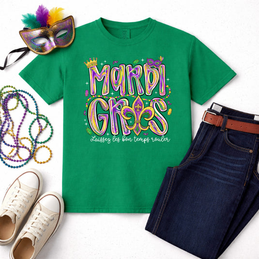 Laissez Les Bon Temps Rouler – Mardi Gras Premade DTF Transfer