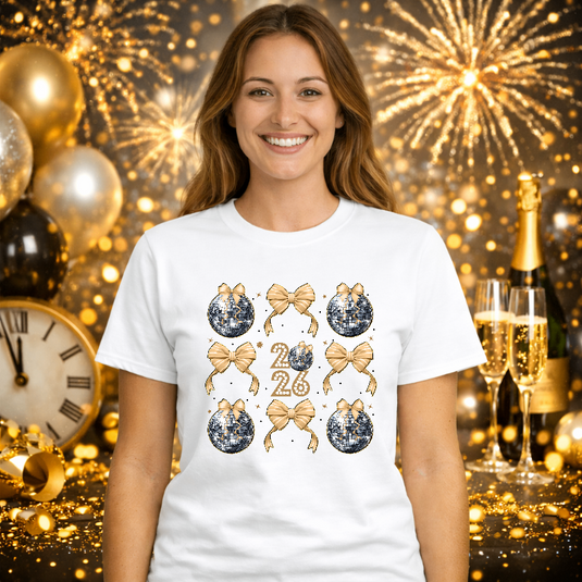 Happy New Year 2024 Gold Sparkle – New Years Premade DTF Transfer