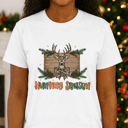 Merry Christmas Y'all Buck Hunter It's Deer Season Buck – Christmas Premade DTF Transfer