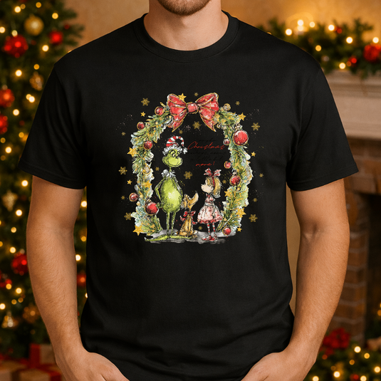 Grinch Head Santa Hat – Christmas Premade DTF Transfer