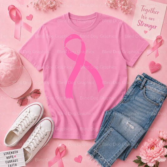 FAITH HOPE LOVE FIGHT FOR A CURE - Breast Cancer Awareness DTF Transfer Premade DTF Transfer (view 2 of 3) – by Blind Dog...
