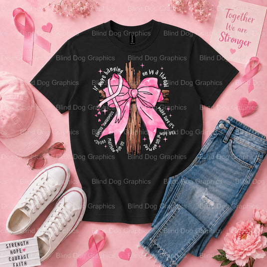 FAITH OVER FEAR - Breast Cancer Awareness DTF Transfer Premade DTF Transfer (view 1 of 3) – by Blind Dog Graphics – Premad...