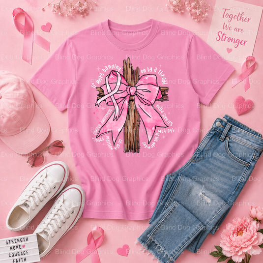 FAITH OVER FEAR - Breast Cancer Awareness DTF Transfer Premade DTF Transfer (view 2 of 3) – by Blind Dog Graphics – Premad...
