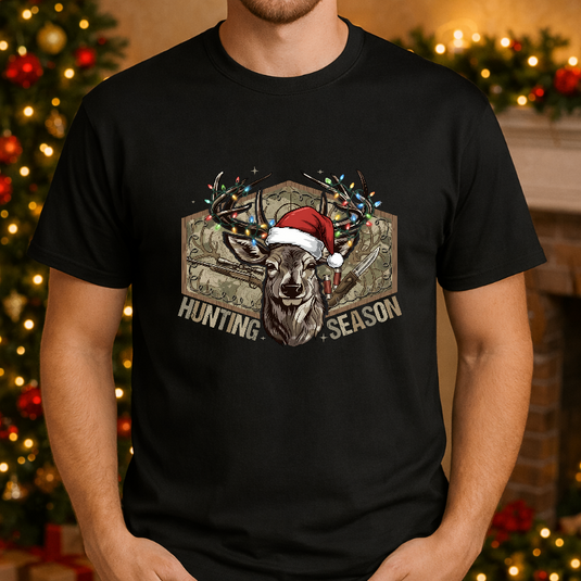 Hex Camo Buck Deer Head – Christmas Premade DTF Transfer