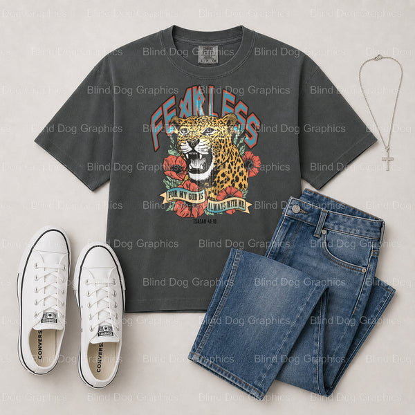 Fearless – Christian Premade DTF Transfer (view 2 of 2) – by Blind Dog Graphics – Premade Transfers – Christian, Faith
