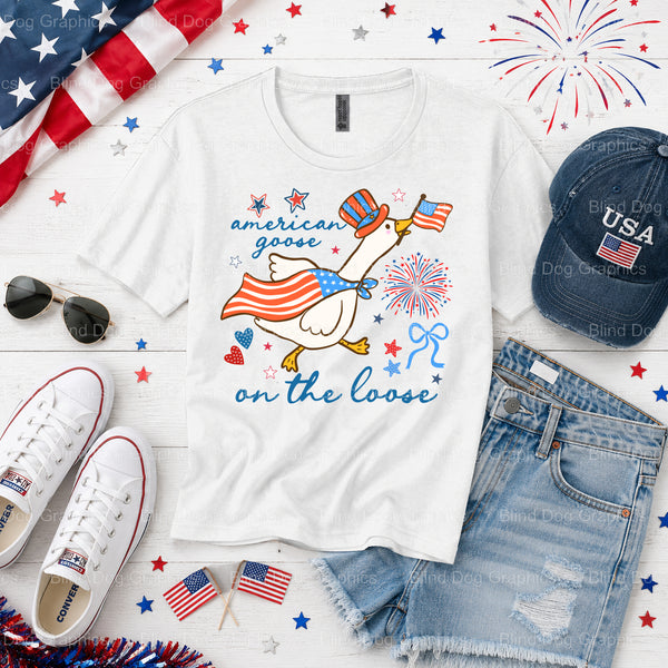 FEATHERED & FREE – Fourth Of July DTF Transfer (view 1 of 2) – by Blind Dog Graphics – Premade Transfers – Fourth Of July,...