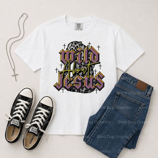FIERCE FAITH Wild About JESUS – Christian Premade DTF Transfer (view 2 of 2) – by Blind Dog Graphics – Premade Transfers –...