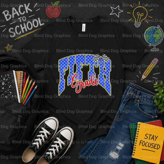 FIFTH GRADE – School Premade DTF Transfer (view 1 of 2) – by Blind Dog Graphics – Premade Transfers – School DTF Transfers...