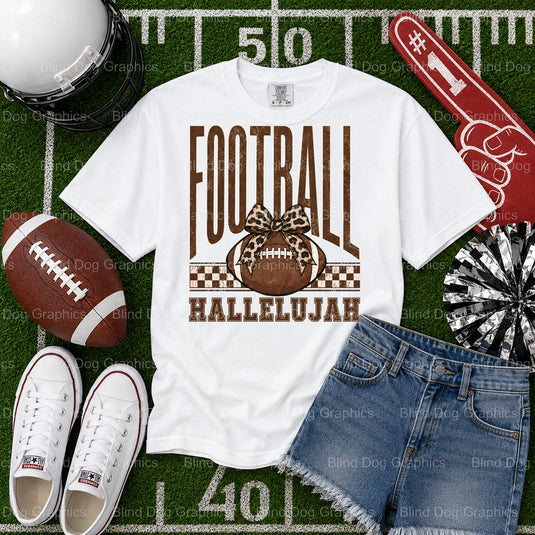 FOOTBALL HALLELUJAH – Football Premade DTF Transfer (view 2 of 2) – by Blind Dog Graphics – Premade Transfers – Football,...