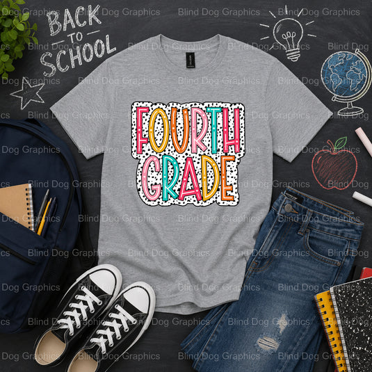 FOURTH GRADE – School Premade DTF Transfer (view 2 of 2) – by Blind Dog Graphics – Premade Transfers – School DTF Transfer...