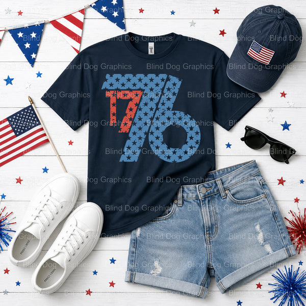 FREEDOM 1776 EST – Fourth Of July DTF Transfer (view 2 of 2) – by Blind Dog Graphics – Premade Transfers – Fourth Of July,...