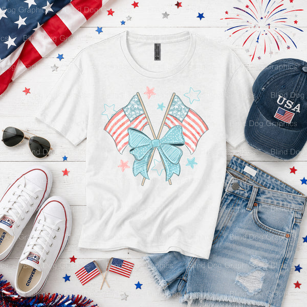 FREEDOM – Distressed Eagle American Flag Fourth Of July DTF Transfer (view 1 of 2) – by Blind Dog Graphics – Premade Trans...