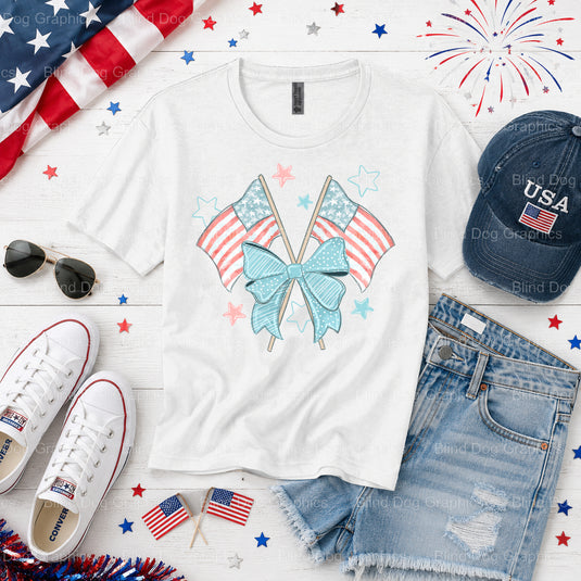 FREEDOM – Distressed Eagle American Flag Fourth Of July DTF Transfer (view 1 of 2) – by Blind Dog Graphics – Premade Trans...