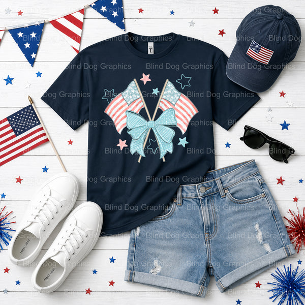 FREEDOM – Distressed Eagle American Flag Fourth Of July DTF Transfer (view 2 of 2) – by Blind Dog Graphics – Premade Trans...