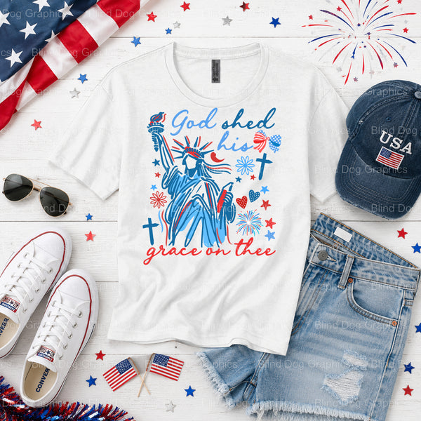 FREEDOM USA JULY 4TH 1776 – Fourth Of July DTF Transfer (view 2 of 2) – by Blind Dog Graphics – Premade Transfers – Fourth...