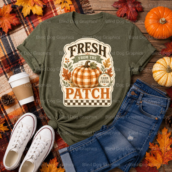 Fresh From The Patch – Fall Premade DTF Transfer (view 2 of 2) – by Blind Dog Graphics – Premade Transfers – Fall, Thanksg...