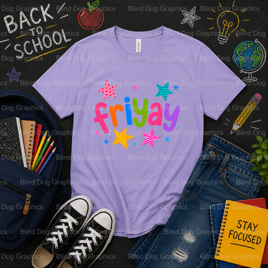 Friyay – School Premade DTF Transfer (view 2 of 2) – by Blind Dog Graphics – Premade Transfers – School DTF Transfers, Edu...