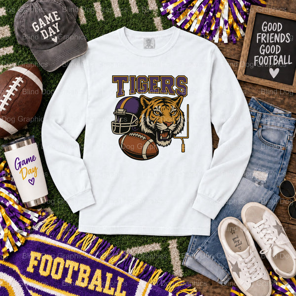GEAUX TIGERS - Distressed Purple & Gold LSU Premade DTF Transfer (view 1 of 2) – by Blind Dog Graphics – Premade Transfers...