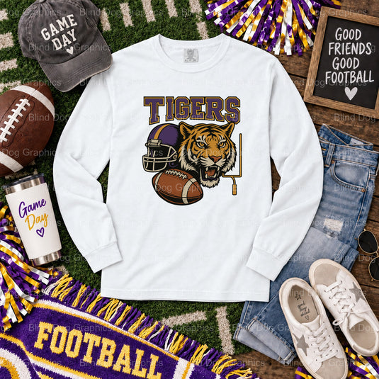GEAUX TIGERS - Distressed Purple & Gold LSU Premade DTF Transfer (view 1 of 2) – by Blind Dog Graphics – Premade Transfers...