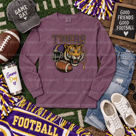 GEAUX TIGERS - Distressed Purple & Gold LSU Premade DTF Transfer (view 2 of 2) – by Blind Dog Graphics – Premade Transfers...
