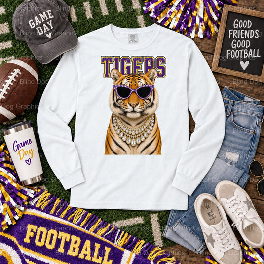 GEAUX TIGERS Tiger Head & Paw Print - LSU Premade DTF Transfer (view 1 of 2) – by Blind Dog Graphics – Premade Transfers –...