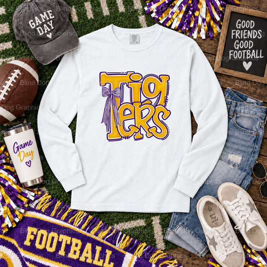 Geaux Tigers Watercolor - LSU Premade DTF Transfer (view 1 of 2) – by Blind Dog Graphics – Premade Transfers – LSU, Colleg...