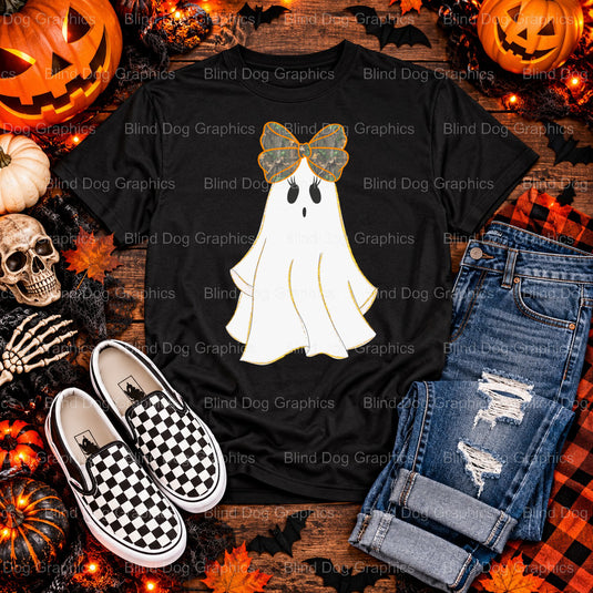 Ghost with Sunglasses – Halloween Premade DTF Transfer (view 1 of 2) – by Blind Dog Graphics – Premade Transfers – Hallowe...