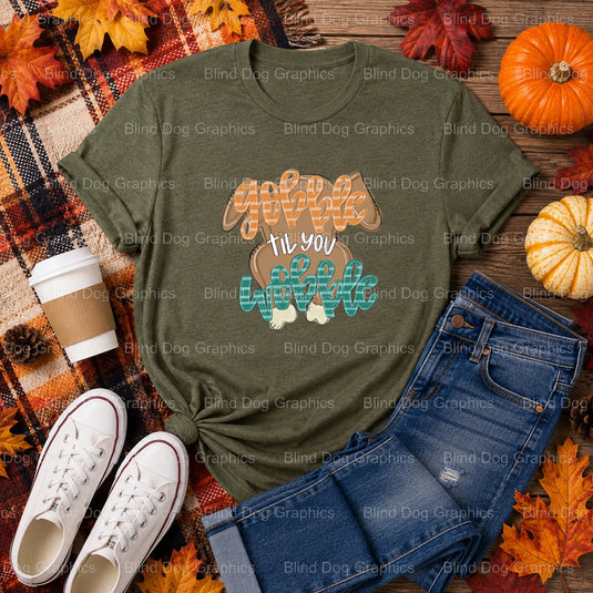 Gobble Til You Wobble – Thanksgiving Premade DTF Transfer (view 2 of 2) – by Blind Dog Graphics – Premade Transfers – Fall...