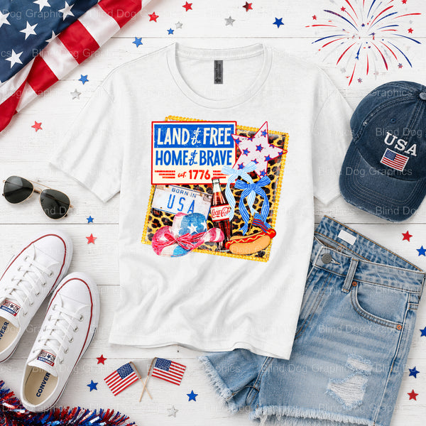 "God Bless America" – Fourth Of July DTF Transfer (view 2 of 2) – by Blind Dog Graphics – Premade Transfers – Fourth Of Ju...