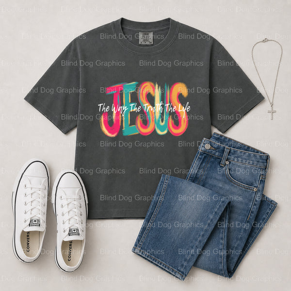 GOD IS GOOD – Christian Premade DTF Transfer (view 1 of 2) – by Blind Dog Graphics – Premade Transfers – Christian, Faith