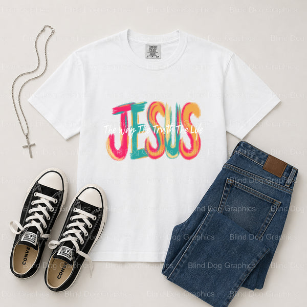 GOD IS GOOD – Christian Premade DTF Transfer (view 2 of 2) – by Blind Dog Graphics – Premade Transfers – Christian, Faith