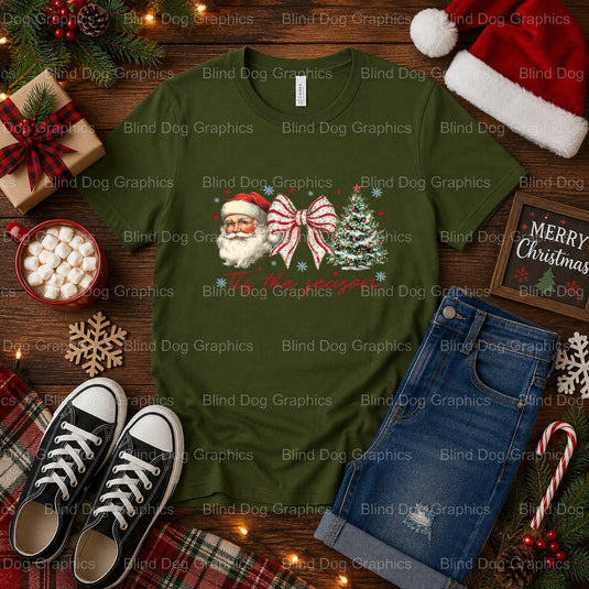 Green Cartoon Character in Santa Hat – Christmas Premade DTF Transfer (view 2 of 2) – by Blind Dog Graphics – Premade Tran...
