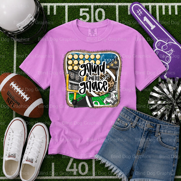 GRIND WITH GRACE – Football Premade DTF Transfer (view 1 of 2) – by Blind Dog Graphics – Premade Transfers – Football, Sports