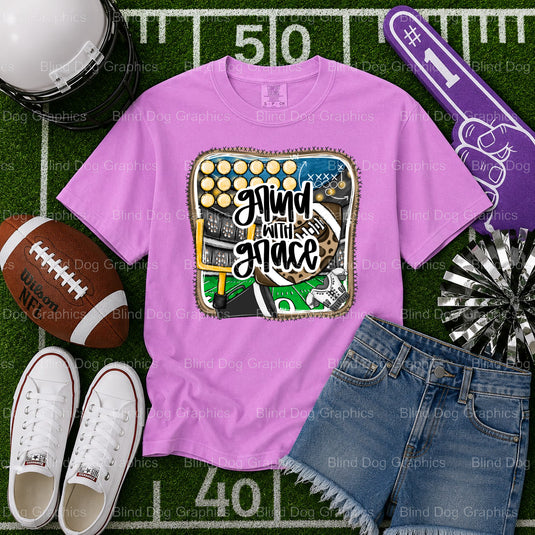 GRIND WITH GRACE – Football Premade DTF Transfer (view 1 of 2) – by Blind Dog Graphics – Premade Transfers – Football, Sports