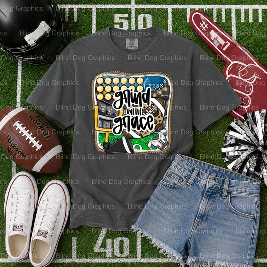 GRIND WITH GRACE – Football Premade DTF Transfer (view 2 of 2) – by Blind Dog Graphics – Premade Transfers – Football, Sports
