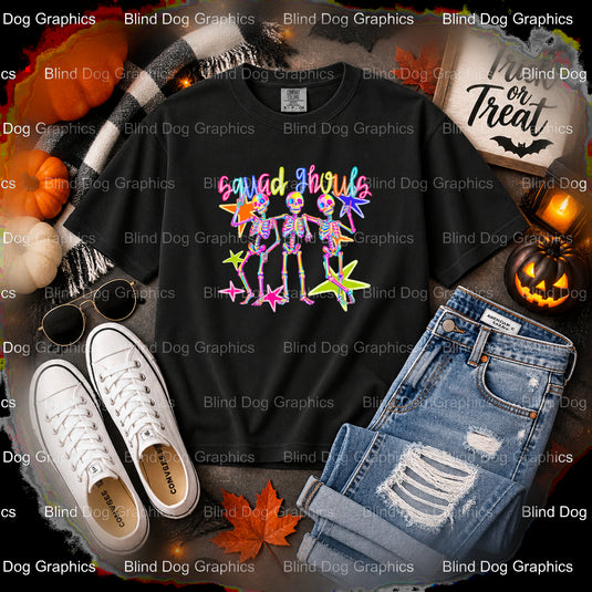 HALLOWEEN SQUAD GHOULS – Halloween Premade DTF Transfer (view 2 of 2) – by Blind Dog Graphics – Premade Transfers – Hallow...
