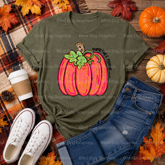 HAPPY FALL Y'ALL – Fall Premade DTF Transfer (view 1 of 2) – by Blind Dog Graphics – Premade Transfers – Fall, Thanksgiving