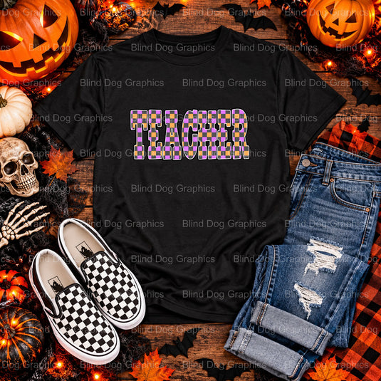 Happy Hallow-teach! – Halloween Premade DTF Transfer (view 1 of 2) – by Blind Dog Graphics – Premade Transfers – Halloween...