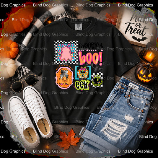 Happy Halloween – Halloween Premade DTF Transfer (view 2 of 2) – by Blind Dog Graphics – Premade Transfers – Halloween, DT...