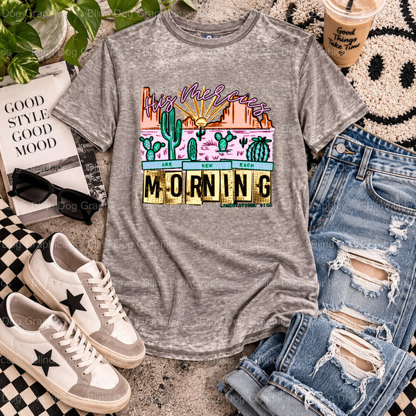 His mercies are new each morning – Christian Premade DTF Transfer (view 2 of 2) – by Blind Dog Graphics – Premade Transfer...