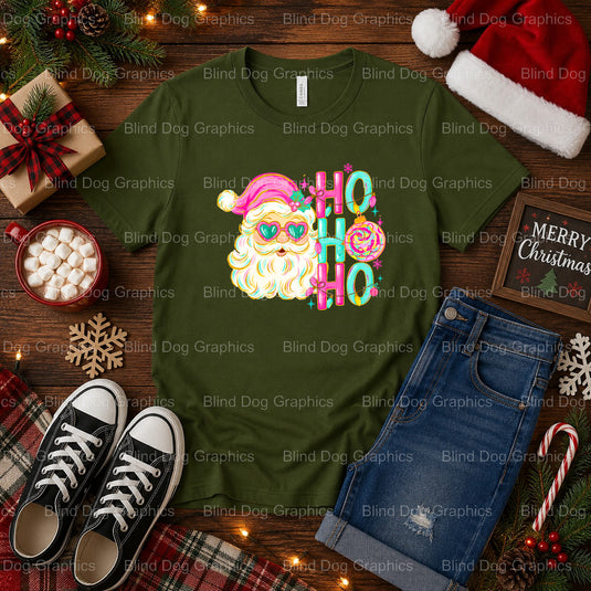 HO HO HO – Christmas Premade DTF Transfer (view 1 of 2) – by Blind Dog Graphics – Premade Transfers – Christmas, Holiday
