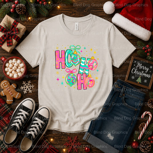 Ho Ho Ho – Christmas Premade DTF Transfer (view 1 of 2) – by Blind Dog Graphics – Premade Transfers – Christmas, Holiday