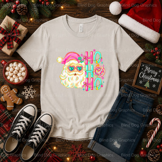 HO HO HO – Christmas Premade DTF Transfer (view 2 of 2) – by Blind Dog Graphics – Premade Transfers – Christmas, Holiday