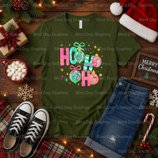 Ho Ho Ho – Christmas Premade DTF Transfer (view 2 of 2) – by Blind Dog Graphics – Premade Transfers – Christmas, Holiday
